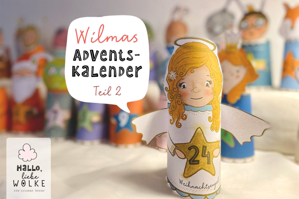 Adventskalender Wilma Wochenwurm von Susanne Bohne Vorlage ausdrucken DIY kostenlos Kinder basteln Kindergarten Mats Malwurm Kita Kindergarten Grundschule Weihnachten Advent Teil 2