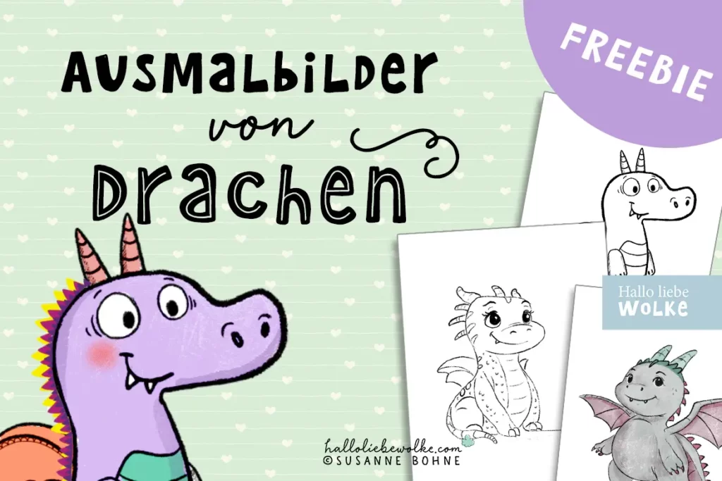 Ausmalbilder von Drachen von Wilma Wochenwurm