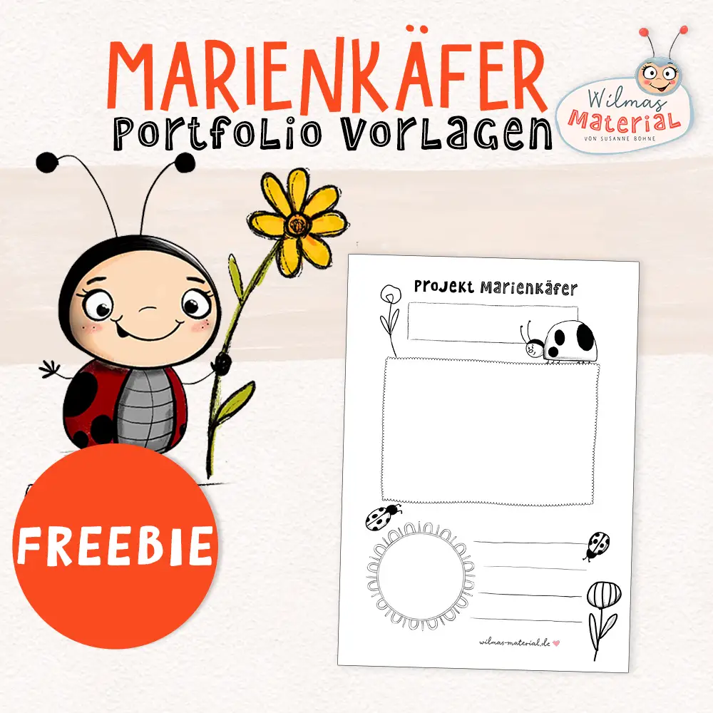 FREEBIE Marienkäfer Projekt Kita Verwandlung Projekt Kita Portfolio Vorlagen Wilmas Material