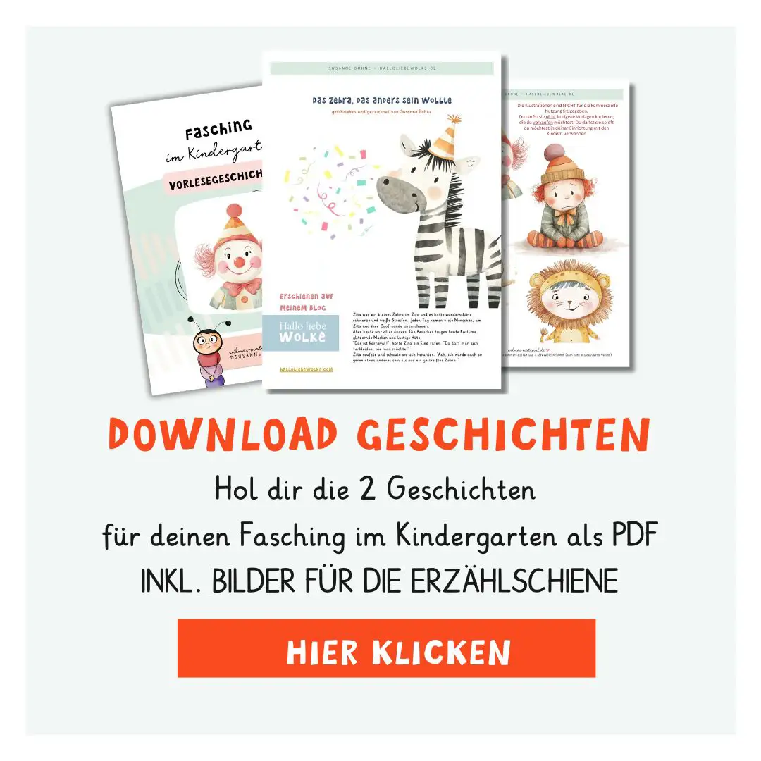 Fasching Kindergarten Vorlesegeschichten Morgenkreis Kita Karneval hallo liebe Wolke