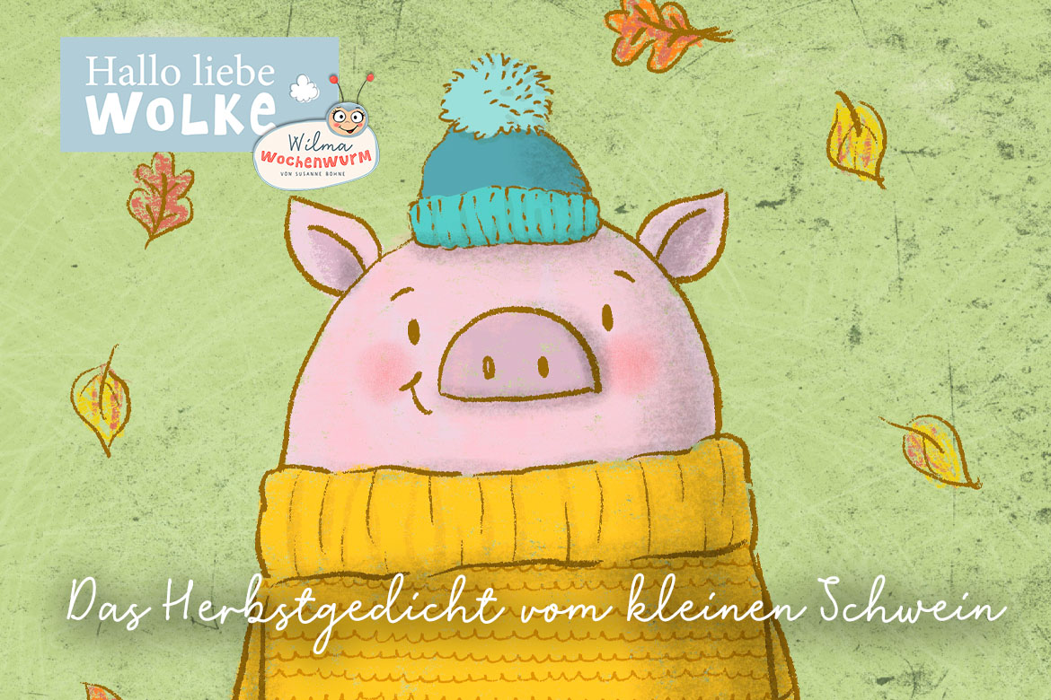 Herbstgedicht für Kinder vom kleinen Schwein Kindergarten Kita