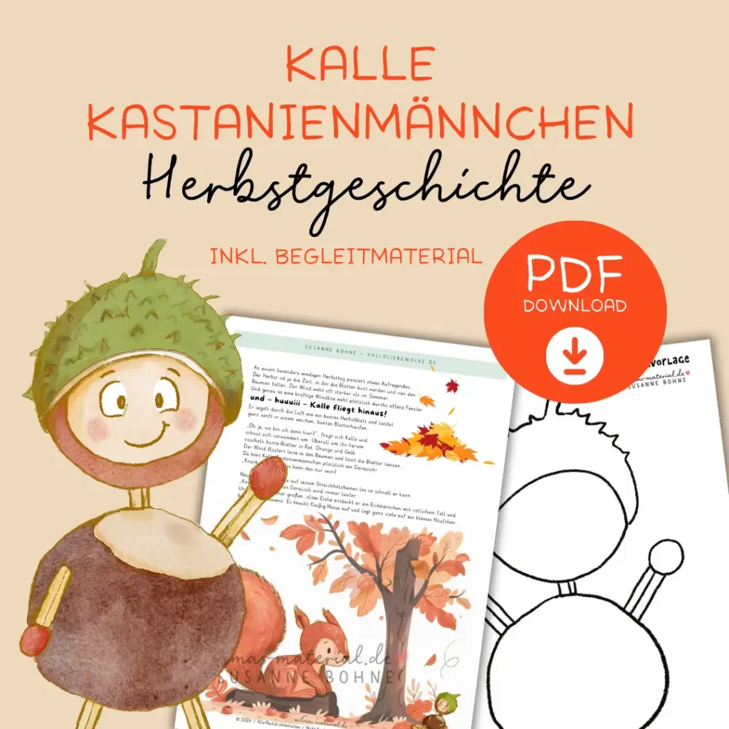 Kalle Kastanienmännchen Herbst im Kindergarten Herbstgeschichte Wilma Wochenwurm Morgenkreis