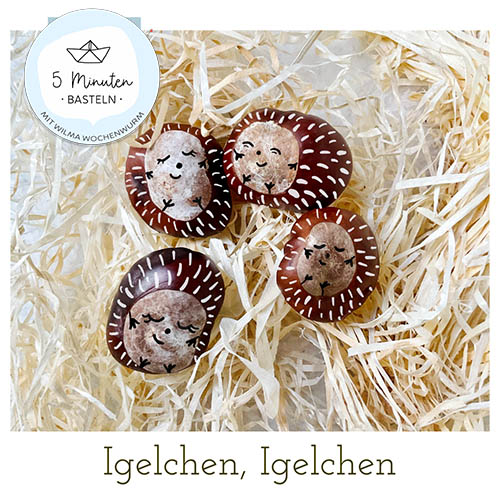 Kastanien Igel Bemalen einfach DIY Herbst Kinder schnell malen Kindergarten Idee Kita Vorschule Projekt Wilma Wochenwurm