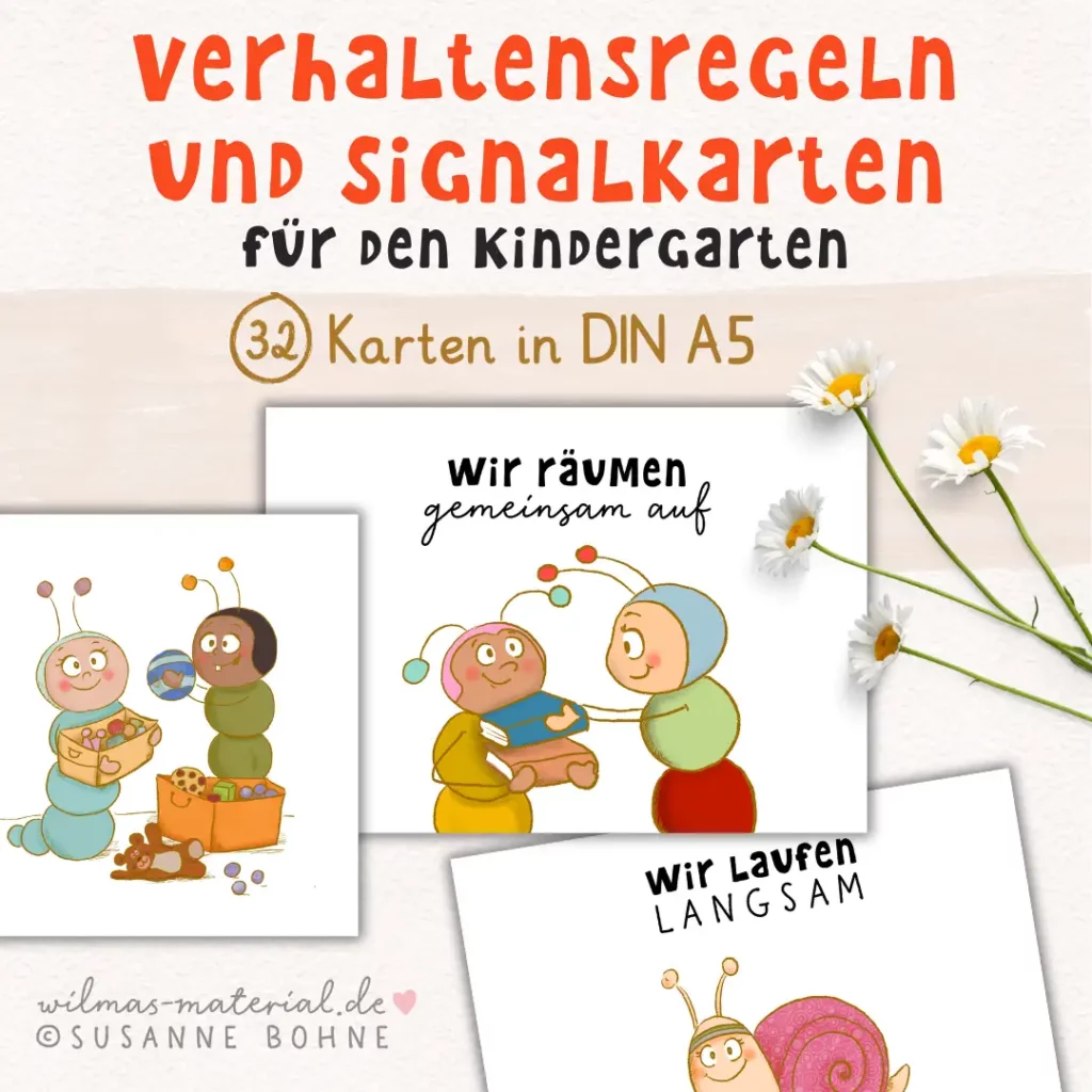 Kita Regeln Signalkarten verhaltensregeln regeln im kindergarten bilder Wilmas Material