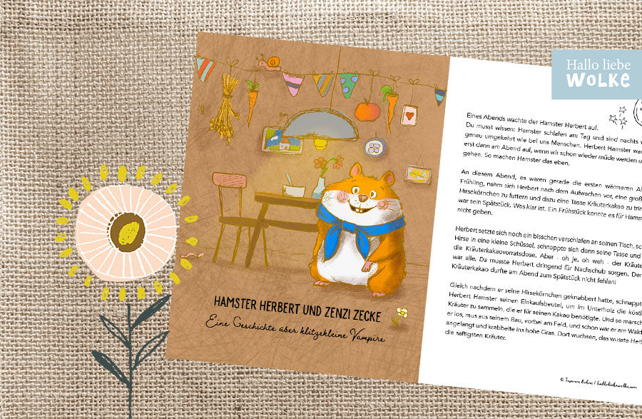 Lerngeschichten mit Wilma Wochenwurm - Neue Geschichten im Frühling Schwungübung Ausmalbild Marienkäfer Kindergarten Kita Krippe Hamster