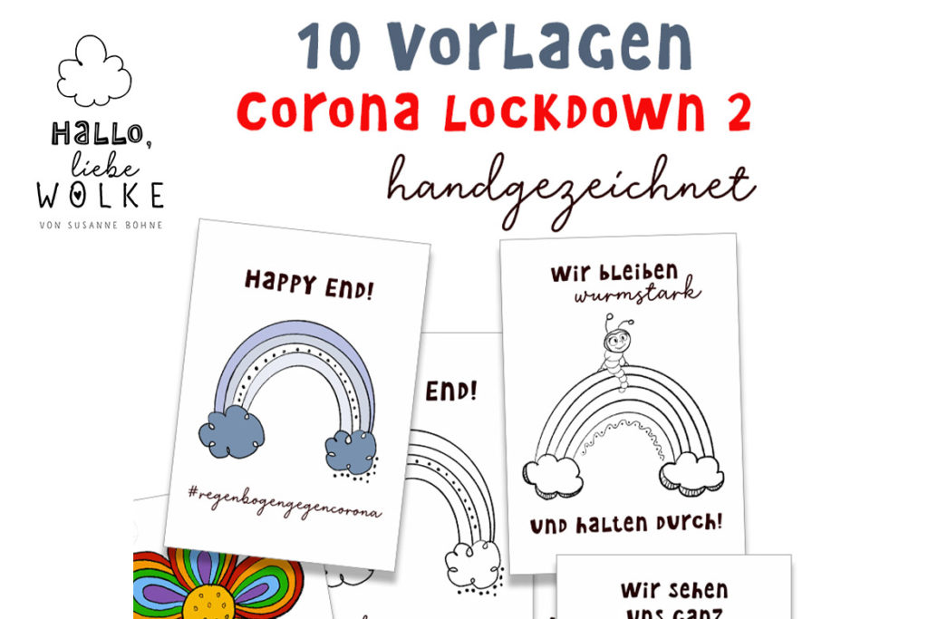 Malvorlagen Fensterbild Regenbogen Corona von Susanne Bohne