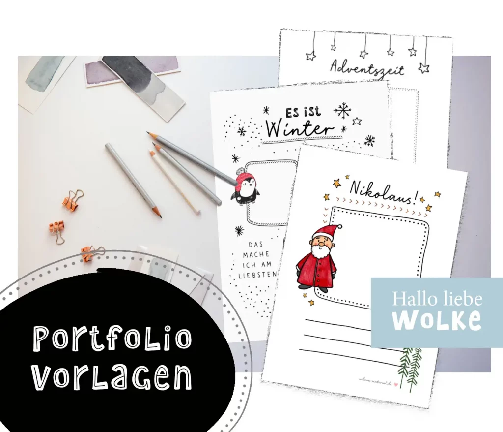 Portfolio Vorlagen Winter Kindergarten Wilma Wochenwurm