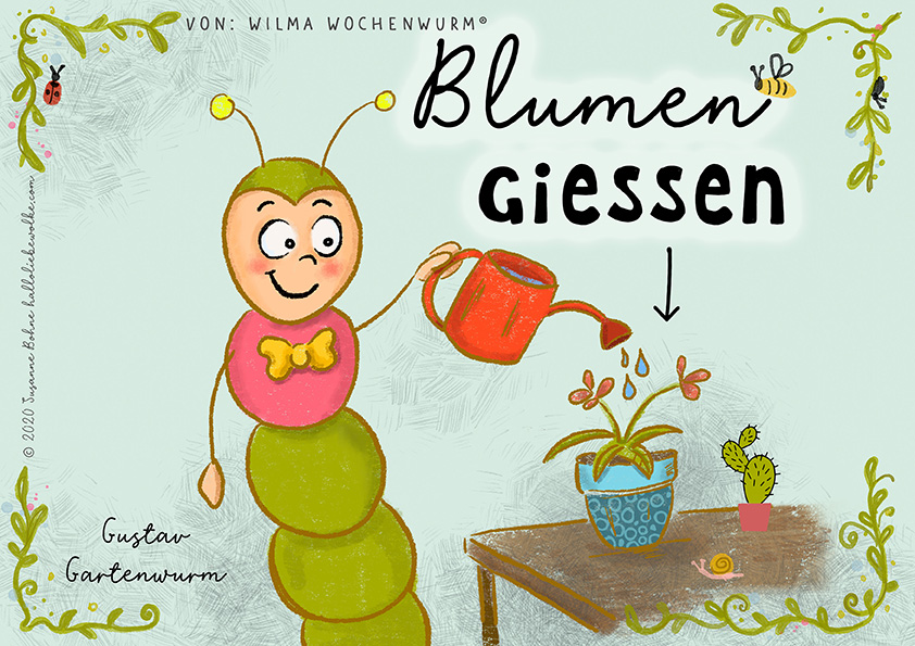 Signalkarte Kita Kindergarten Blumen gießen - Susanne Bohne