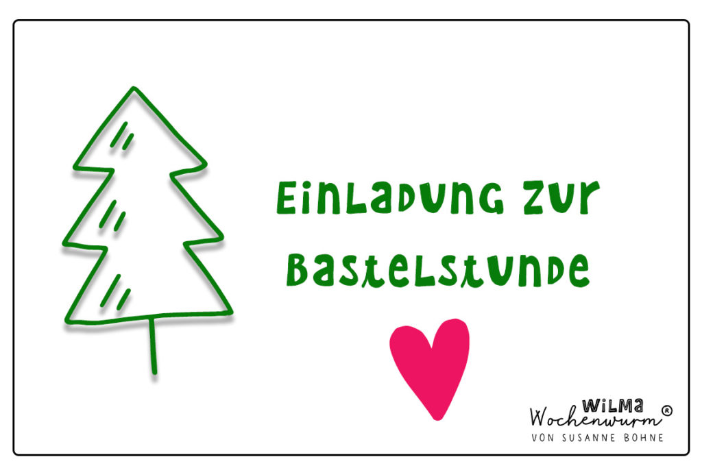 Wilma Wochenwurm Batselstunde Basteln DIY Papier Upcycling Tannenbaum Anhänger Baumschmuck