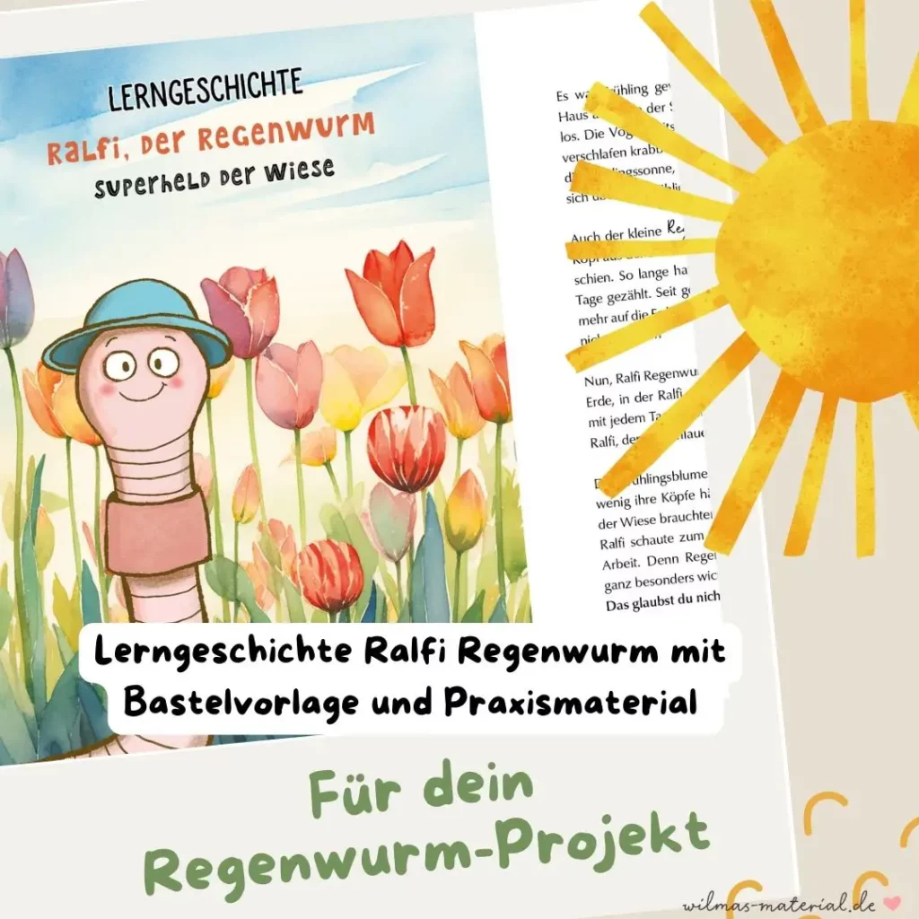 Wilma Wochenwurm im Frühling- Mit Kindern basteln, lesen und lernen Bewegungsgeschichte Klanggeschichte Regenwurm Projekt Kindergarten Kita