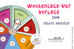 diy wochentage uhr für Kinder selber basteln Wochenkreis Montessori Wilma Wochenwurm Wochentageuhr Kita Kindergarten Grundschule Kalender