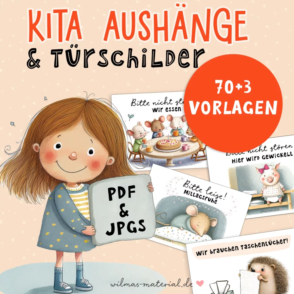 kita-aushänge gestalten türschilder kindergarten Kita Kindergarten Schilder eingangsbereich kita Aushänge Wilmas Material Kopie